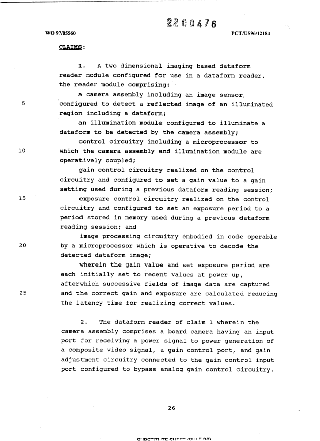 Document de brevet canadien 2200476. Revendications 19970319. Image 1 de 8