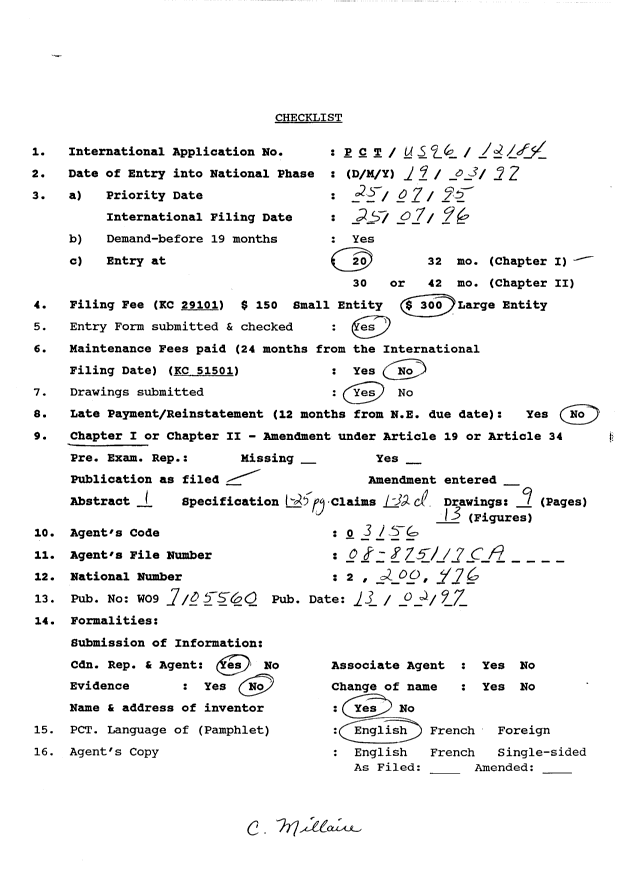 Document de brevet canadien 2200476. PCT 19970319. Image 1 de 2