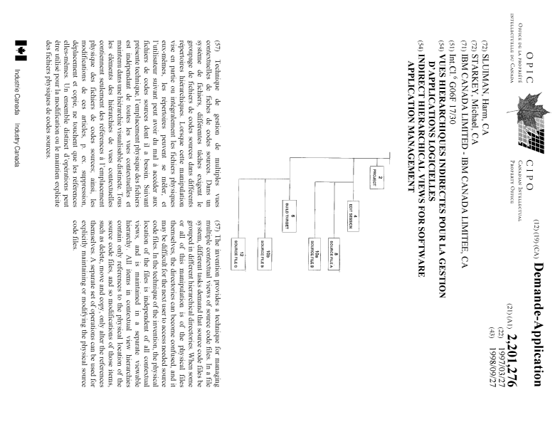 Document de brevet canadien 2201276. Page couverture 19980918. Image 1 de 1
