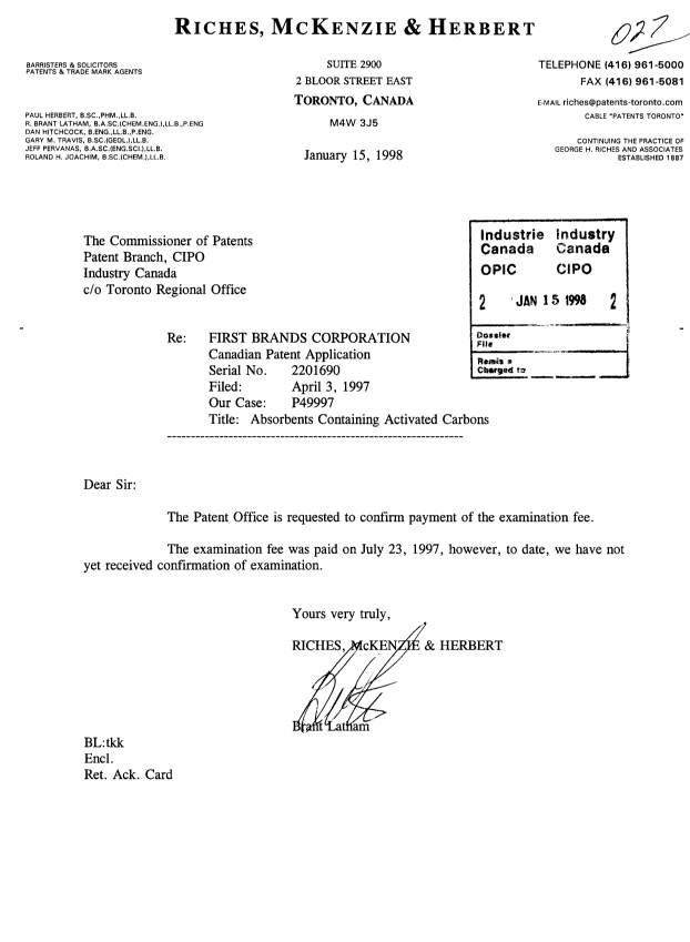 Document de brevet canadien 2201690. Poursuite-Amendment 19980115. Image 1 de 1