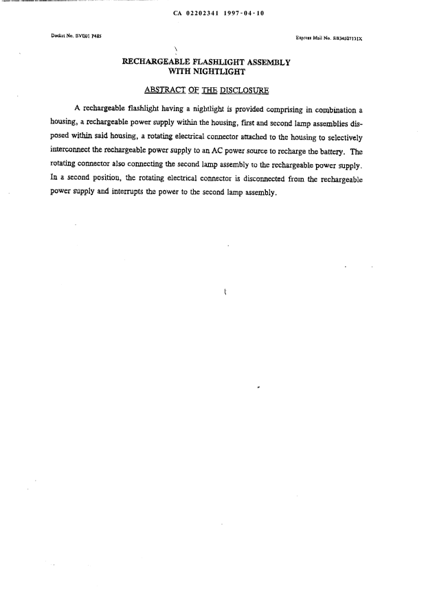 Document de brevet canadien 2202341. Abrégé 19970410. Image 1 de 1