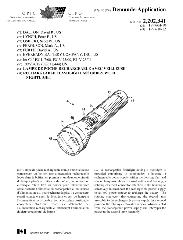 Document de brevet canadien 2202341. Page couverture 19971126. Image 1 de 1