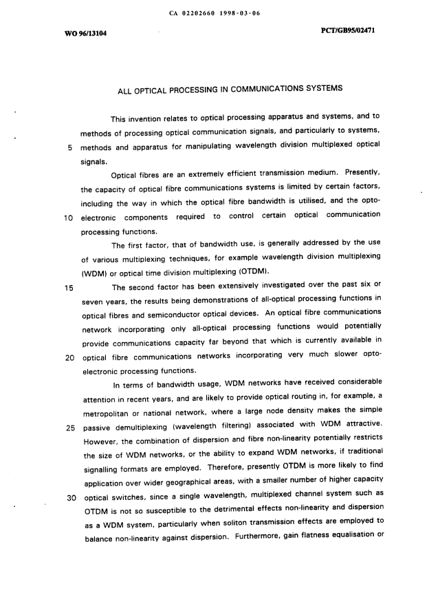 Document de brevet canadien 2202660. Description 19990129. Image 1 de 14