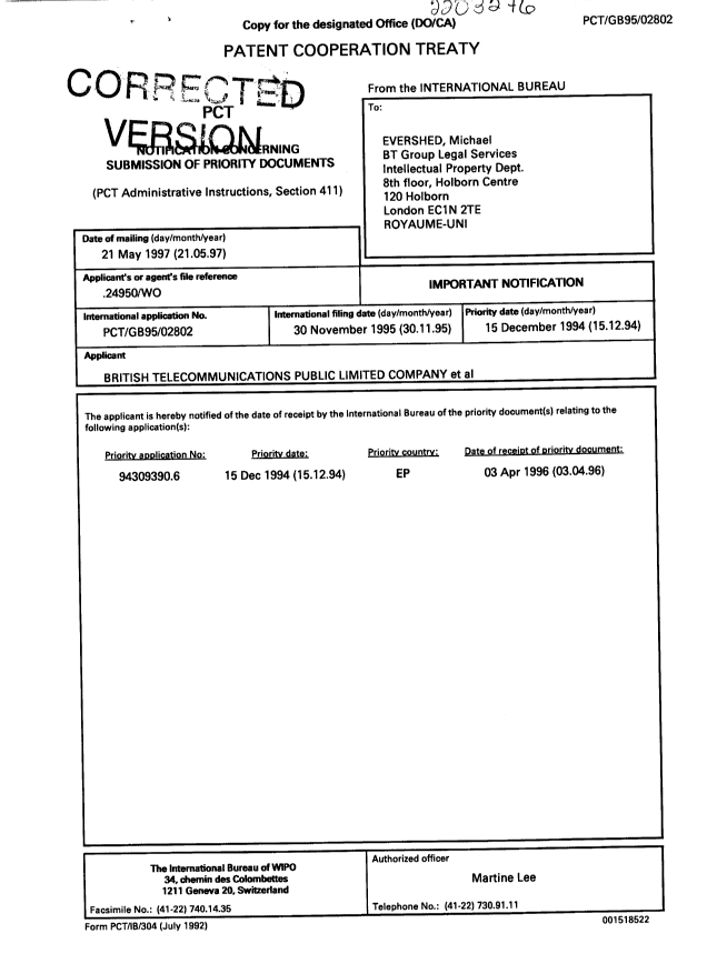 Document de brevet canadien 2203276. PCT 19970814. Image 1 de 1