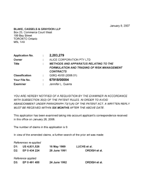 Document de brevet canadien 2203279. Poursuite-Amendment 20061208. Image 1 de 10