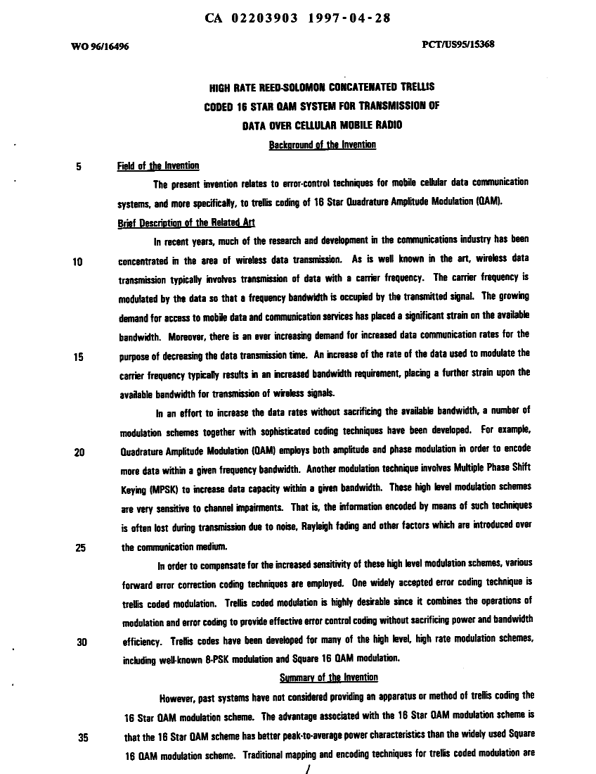 Canadian Patent Document 2203903. Description 20070924. Image 1 of 25
