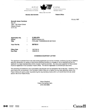 Canadian Patent Document 2205670. Correspondence 19961218. Image 1 of 1