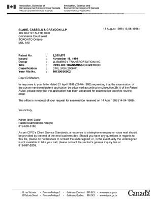 Document de brevet canadien 2205670. Paiement rectificatif 19980813. Image 1 de 1