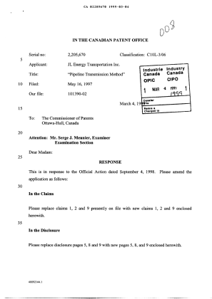 Canadian Patent Document 2205670. Prosecution-Amendment 19981204. Image 1 of 17