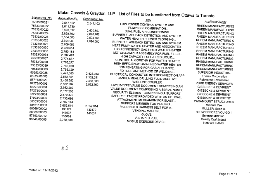 Document de brevet canadien 2205670. Correspondance 20111219. Image 12 de 12