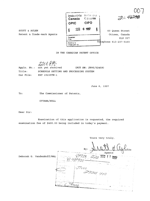 Canadian Patent Document 2206896. Prosecution-Amendment 19961206. Image 1 of 1