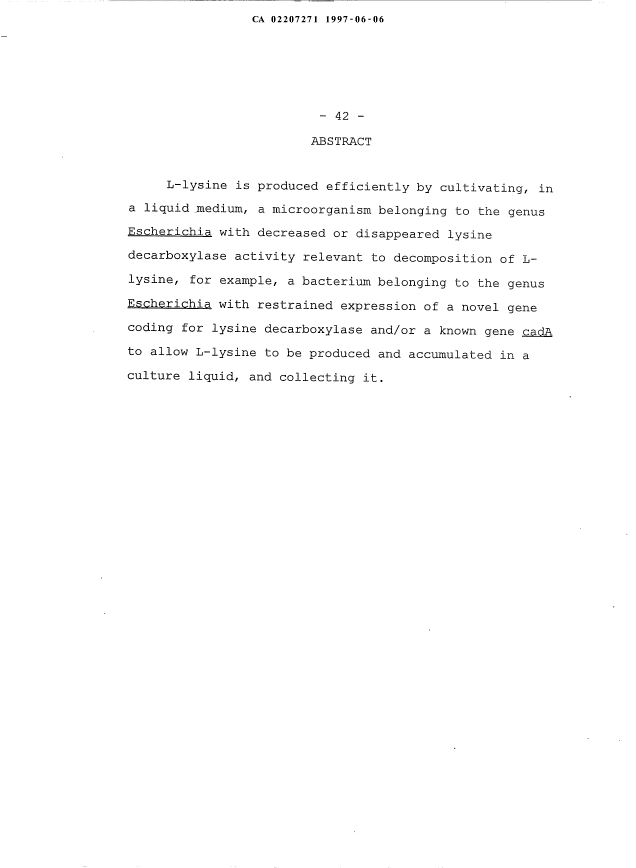 Document de brevet canadien 2207271. Abrégé 19970606. Image 1 de 1