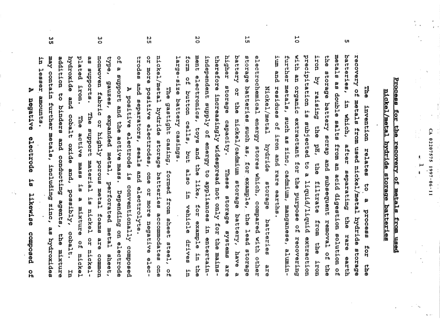 Canadian Patent Document 2207575. Description 19970612. Image 1 of 10