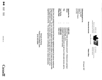 Canadian Patent Document 2207575. Correspondence 19970825. Image 1 of 1