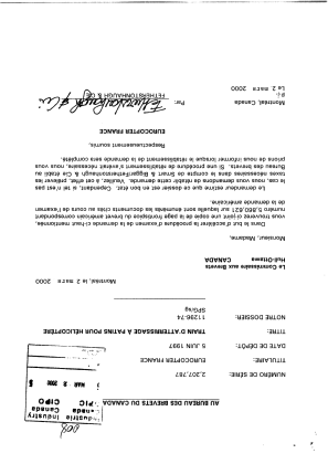Canadian Patent Document 2207787. Prosecution-Amendment 19991202. Image 1 of 1