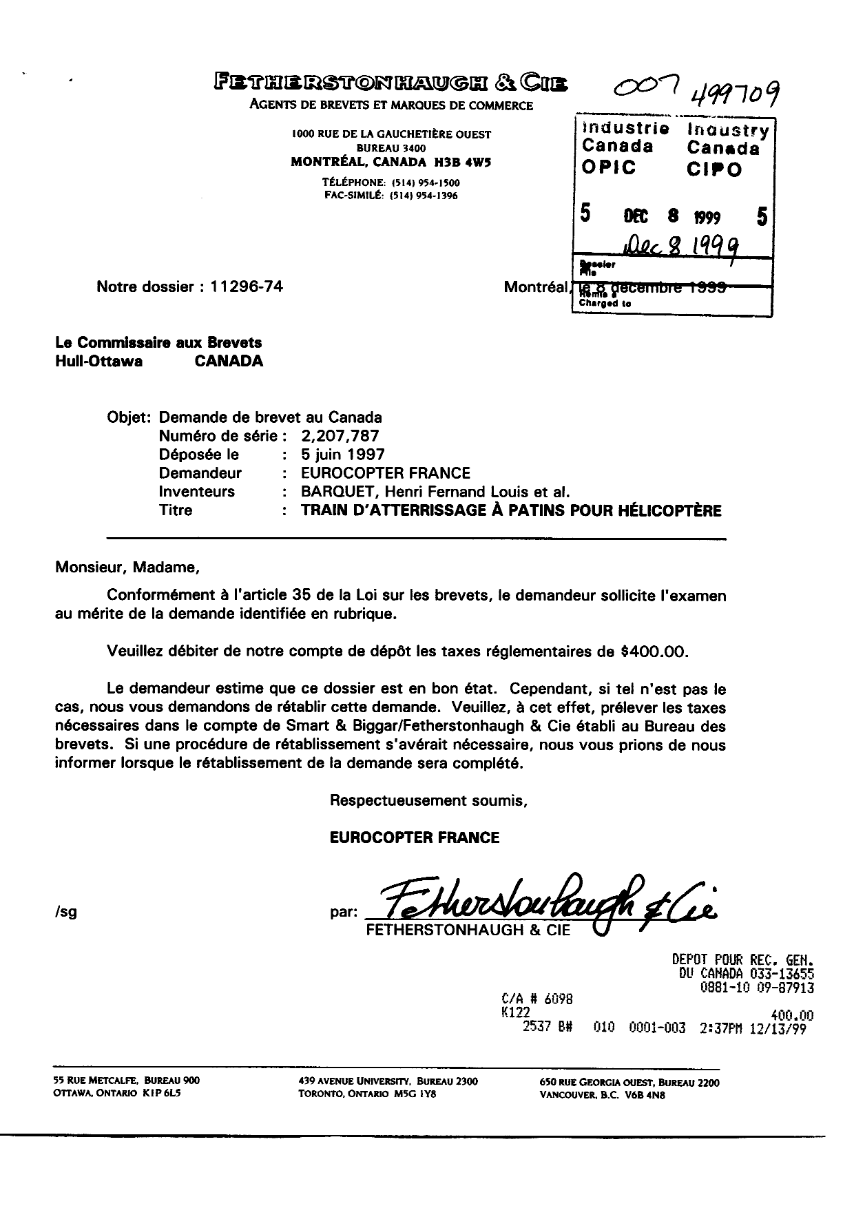 Document de brevet canadien 2207787. Poursuite-Amendment 19991208. Image 1 de 1