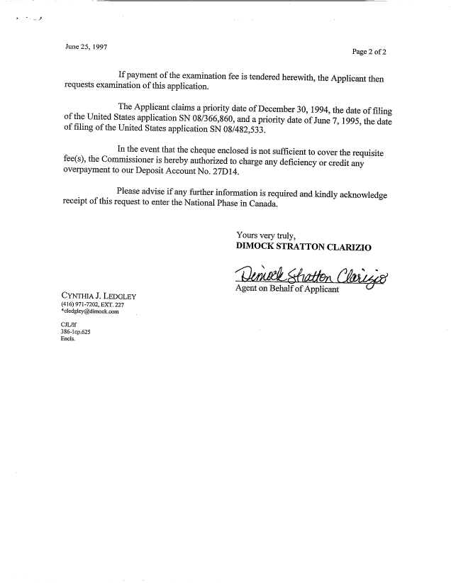 Document de brevet canadien 2208673. Cession 19970625. Image 2 de 4
