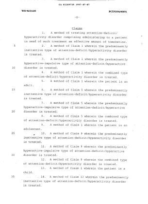 Document de brevet canadien 2209735. Revendications 19961208. Image 1 de 2