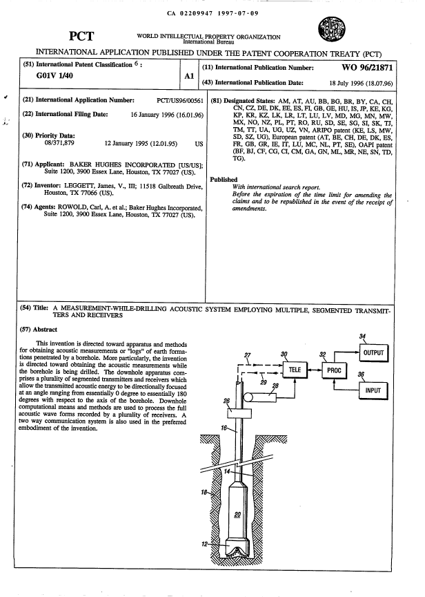 Document de brevet canadien 2209947. Abrégé 19970709. Image 1 de 1