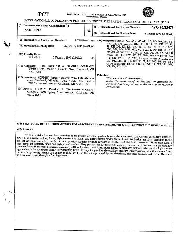 Document de brevet canadien 2211737. Abrégé 19970729. Image 1 de 1