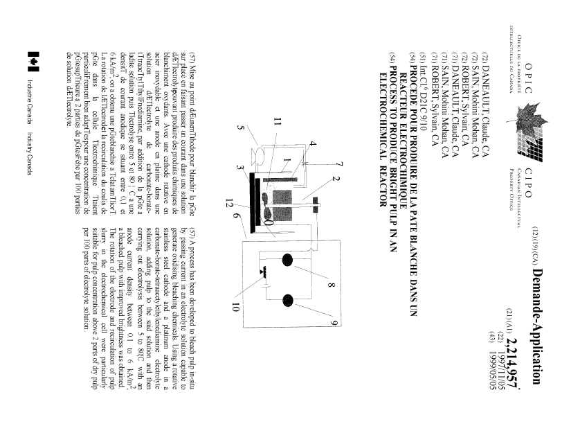 Document de brevet canadien 2214957. Page couverture 19981220. Image 1 de 1