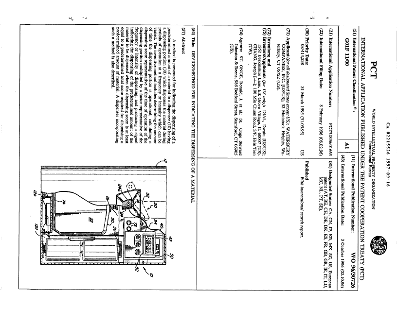 Canadian Patent Document 2215526. Abstract 19970916. Image 1 of 1