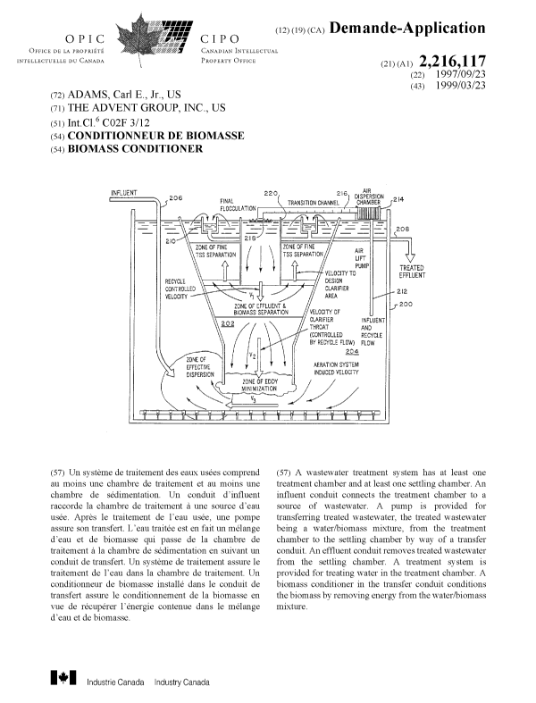 Document de brevet canadien 2216117. Page couverture 19990331. Image 1 de 1