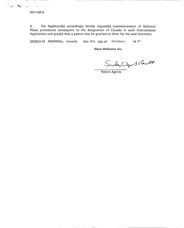 Document de brevet canadien 2217948. Cession 19971009. Image 6 de 6