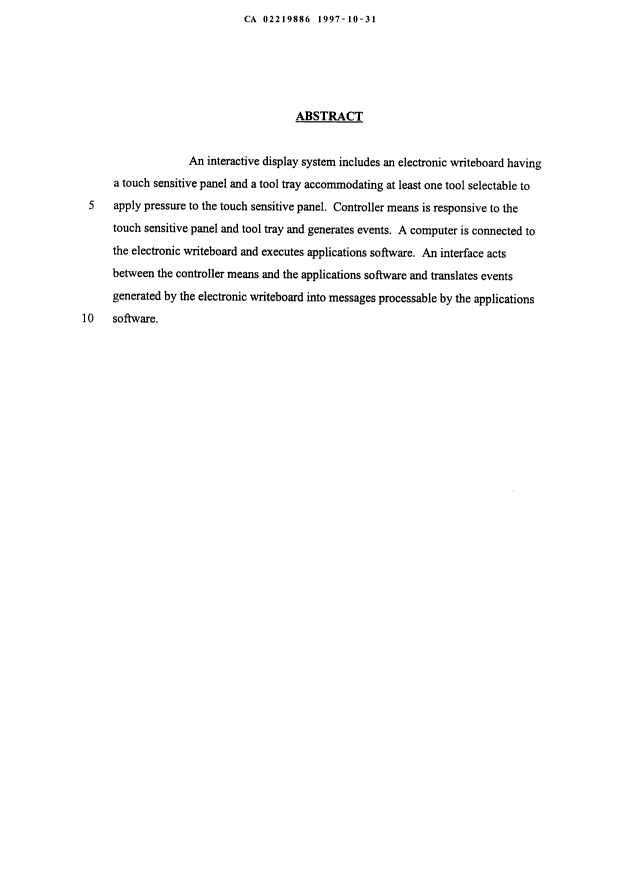 Document de brevet canadien 2219886. Abrégé 19971031. Image 1 de 1