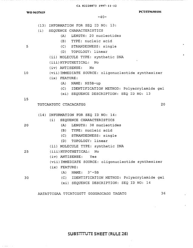 Canadian Patent Document 2220873. Description 19991015. Image 41 of 41