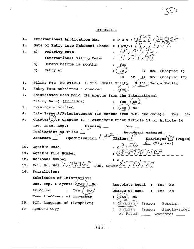 Document de brevet canadien 2221631. PCT 19971119. Image 1 de 1