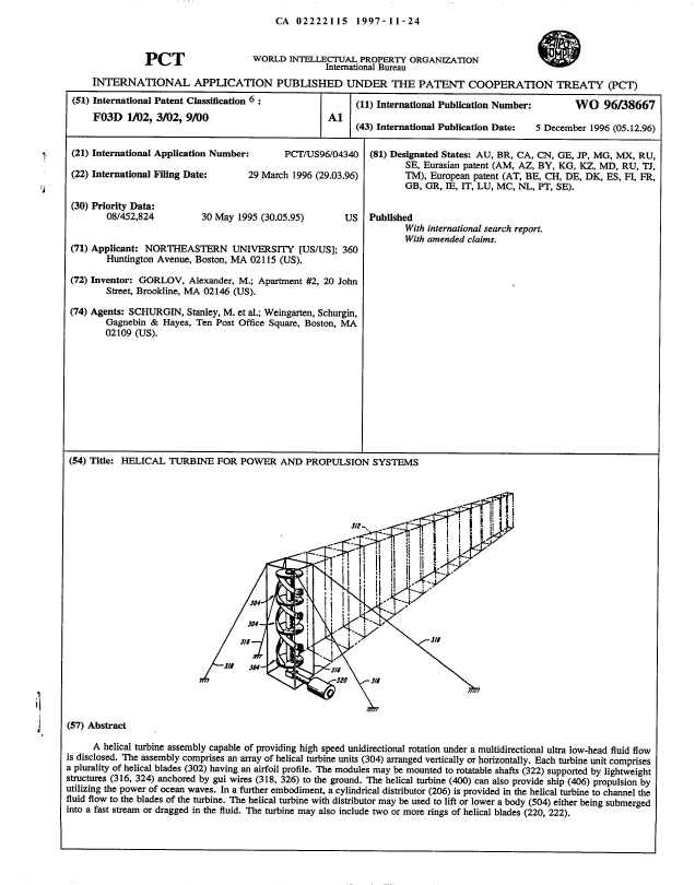 Canadian Patent Document 2222115. Abstract 19961224. Image 1 of 1