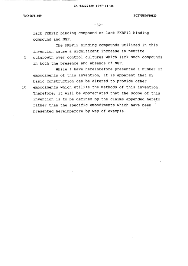 Canadian Patent Document 2222430. Description 19971126. Image 32 of 32