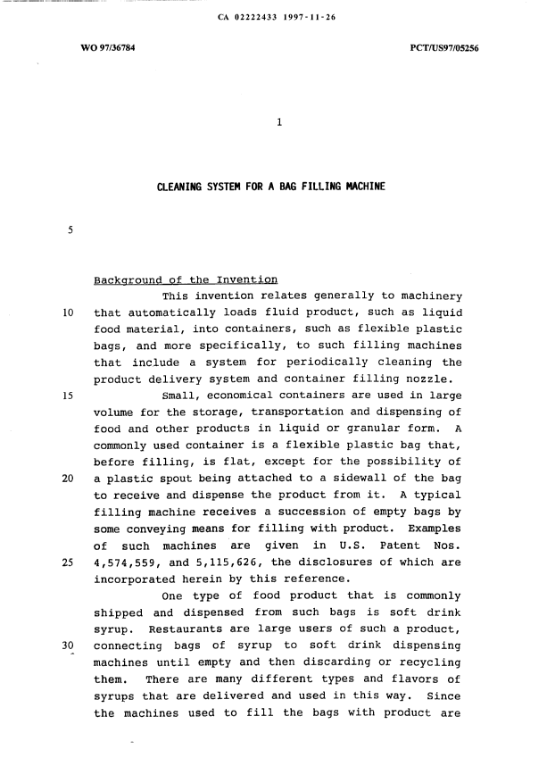 Document de brevet canadien 2222433. Description 19971126. Image 1 de 17