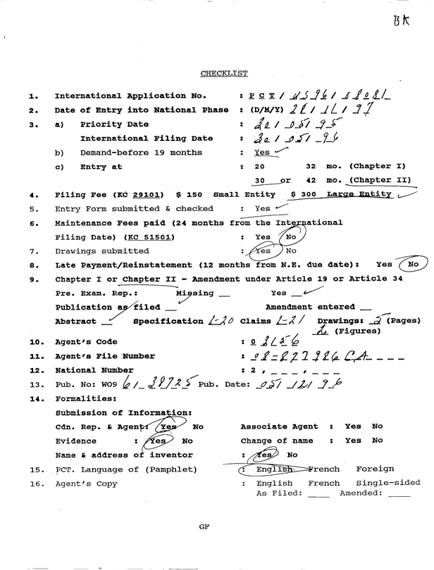 Document de brevet canadien 2222718. PCT 19971128. Image 1 de 10