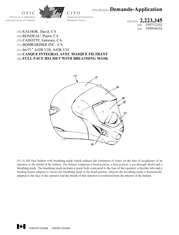 Canadian Patent Document 2223345. Cover Page 19990608. Image 1 of 1