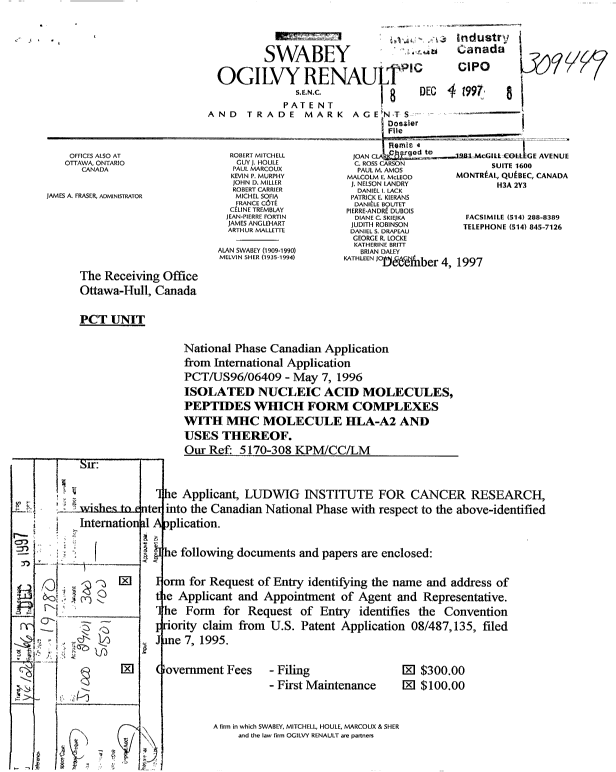 Canadian Patent Document 2223694. Assignment 19971204. Image 1 of 3
