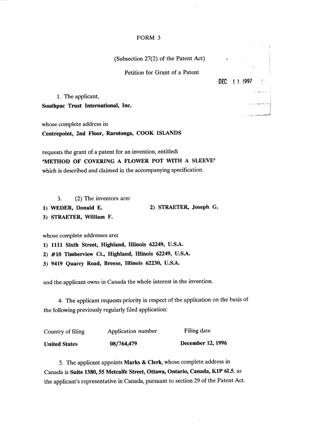 Canadian Patent Document 2224530. Prosecution-Amendment 19971211. Image 2 of 13