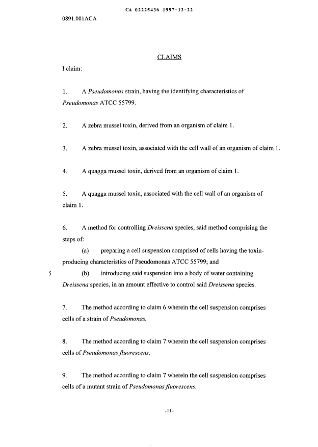 Document de brevet canadien 2225436. Revendications 19971222. Image 1 de 2