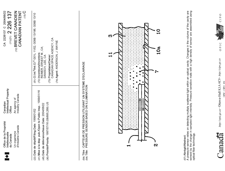 Document de brevet canadien 2226137. Page couverture 20031226. Image 1 de 1
