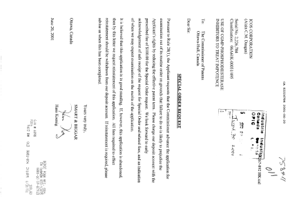 Canadian Patent Document 2226784. Prosecution-Amendment 20001220. Image 1 of 1