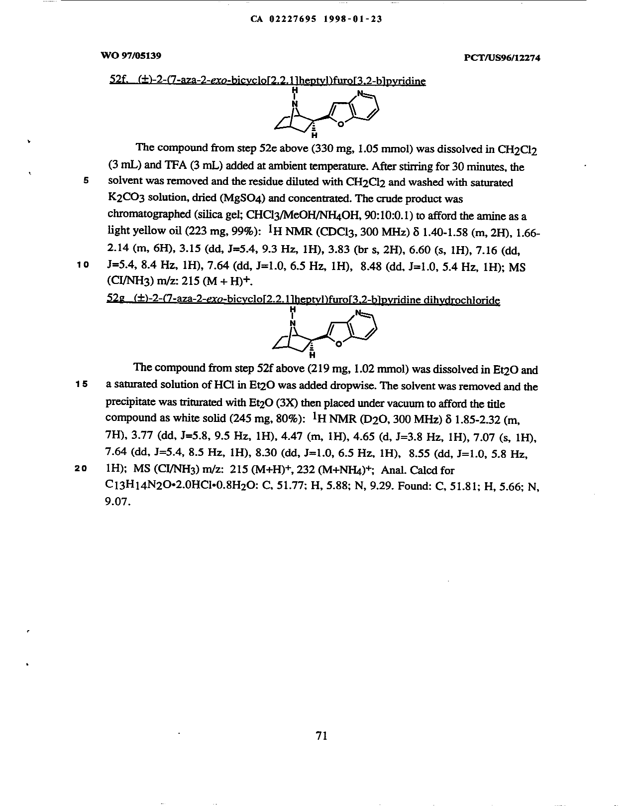 Canadian Patent Document 2227695. Description 19980123. Image 71 of 71