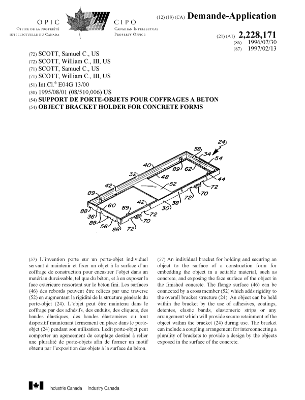 Canadian Patent Document 2228171. Cover Page 19980512. Image 1 of 1