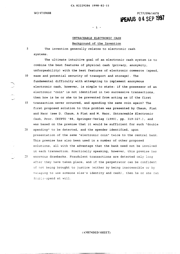 Document de brevet canadien 2229206. Description 19980211. Image 1 de 21