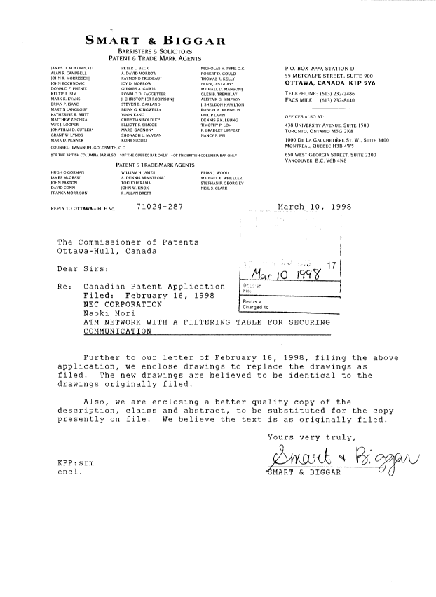 Canadian Patent Document 2229652. Correspondence 19980310. Image 1 of 46