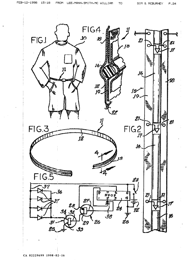 Canadian Patent Document 2229699. Drawings 19980216. Image 1 of 4