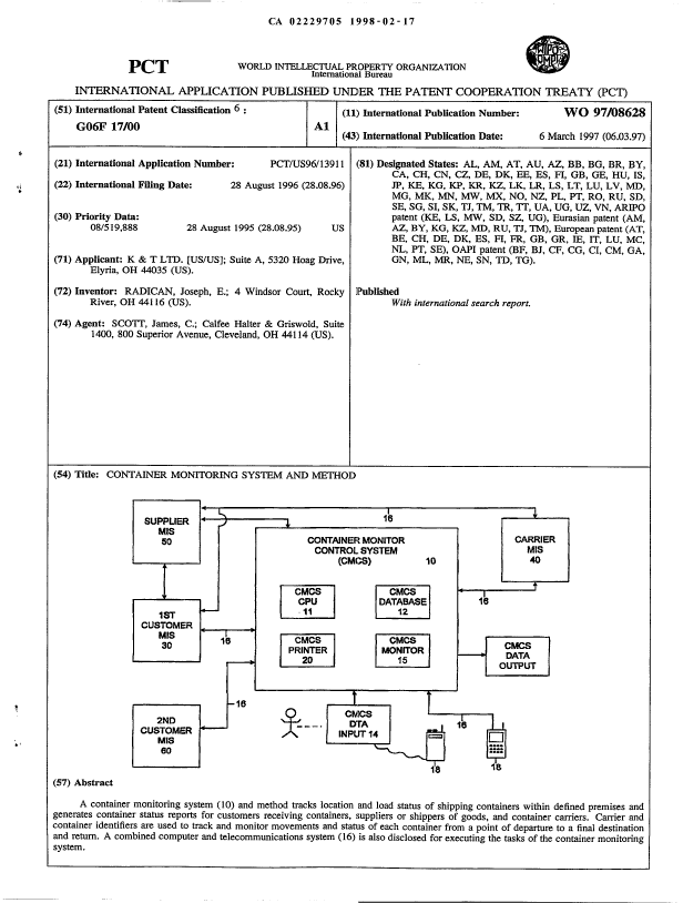 Document de brevet canadien 2229705. Abrégé 19980217. Image 1 de 1