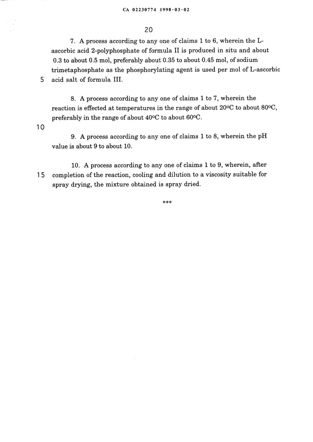 Document de brevet canadien 2230774. Revendications 19971202. Image 3 de 3