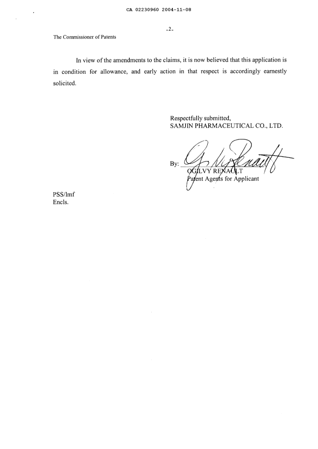 Canadian Patent Document 2230960. Prosecution-Amendment 20041108. Image 2 of 8