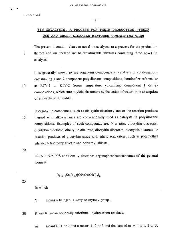 Canadian Patent Document 2231586. Prosecution-Amendment 20080528. Image 2 of 2